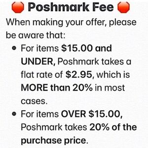 Poshmark Fee Information Sign